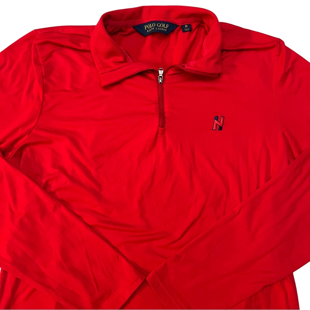 Polo Golf Men's Medium Red 1/4 Zip Pullover Jacket Ralph Lauren Embroidered Logo